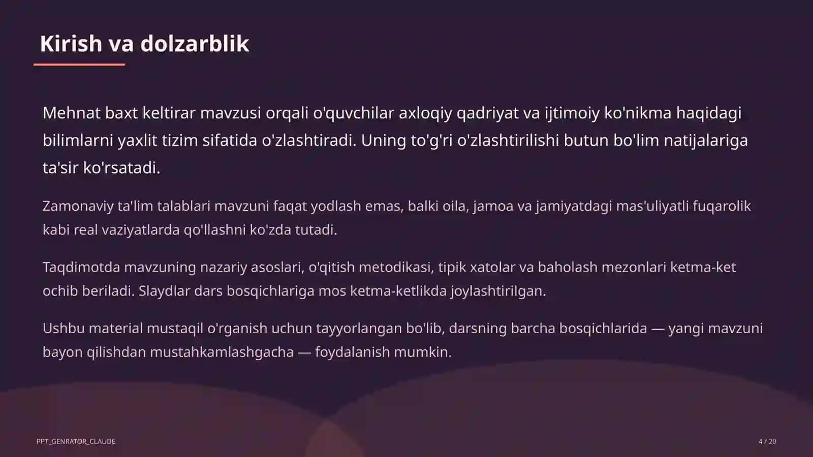 Mehnat baxt keltirar (3-sinf) 4