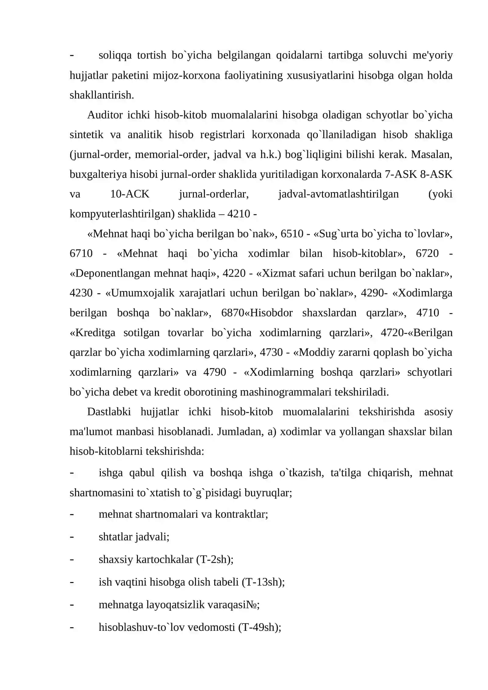 Hisob-kitob, krеdit muomalalari va boshqa qarzlar auditi 4