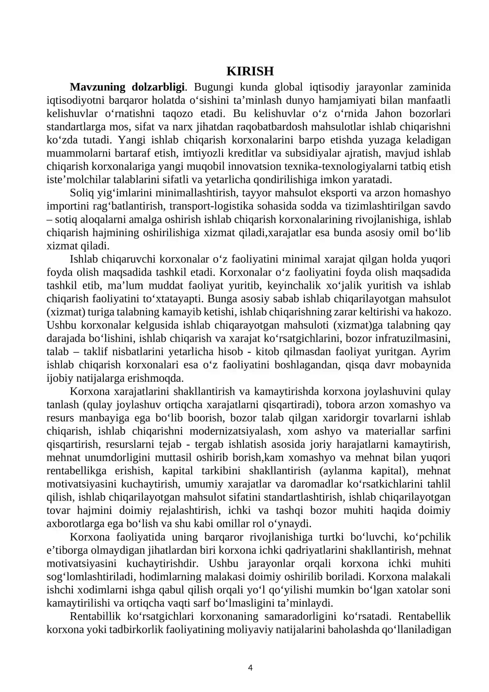 Korxona xarajatlari, ularning tarkibi va turlari 4