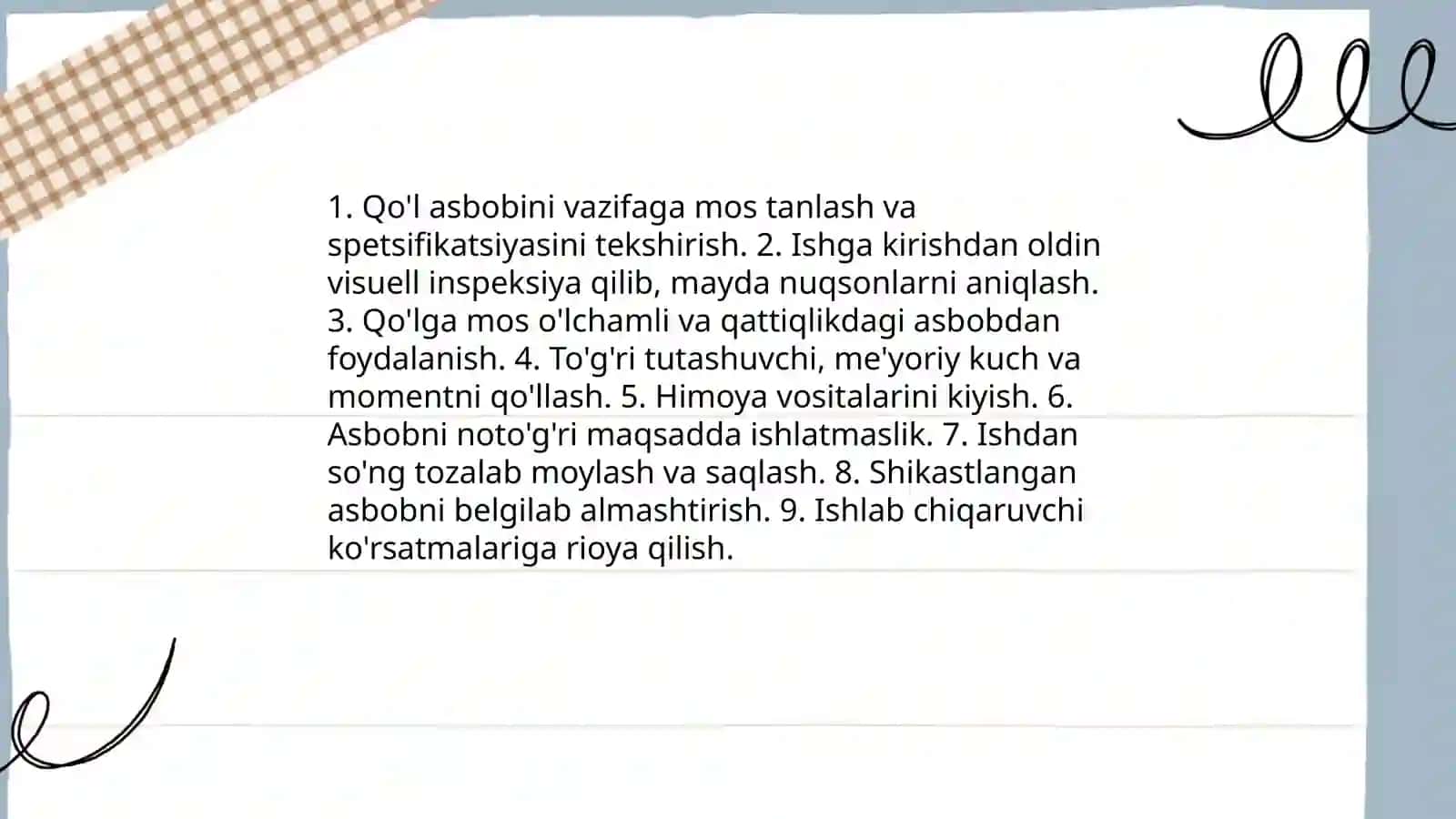 Umumiy va maxsus asboblar 4