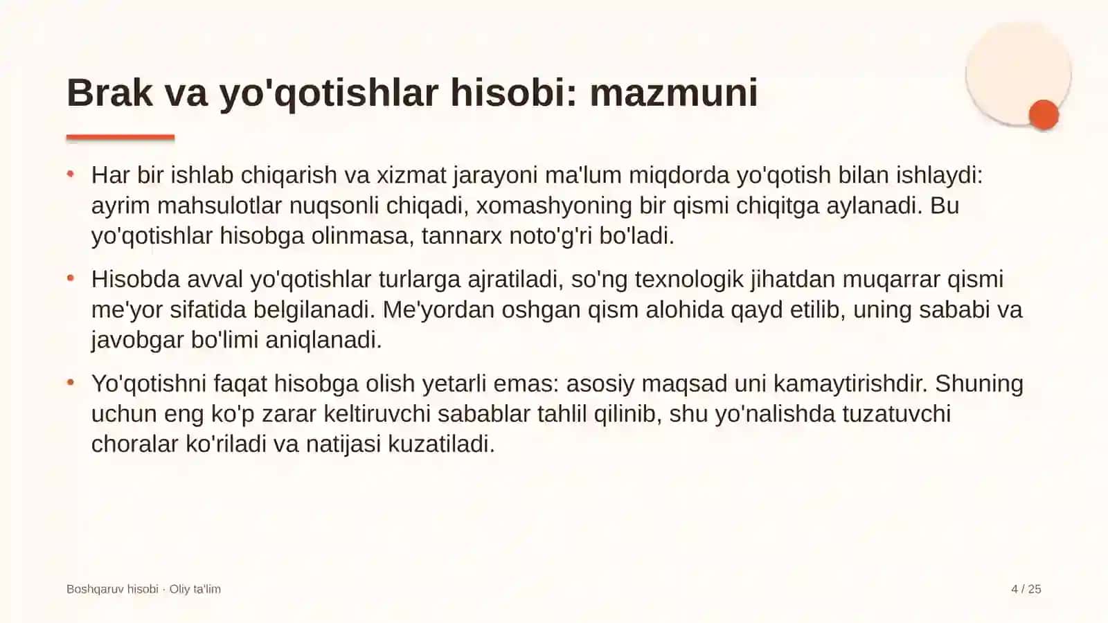 mikromoliya tashkilotlarida yo'qotish va brakdan zararlarni hisobga olish 4008 4