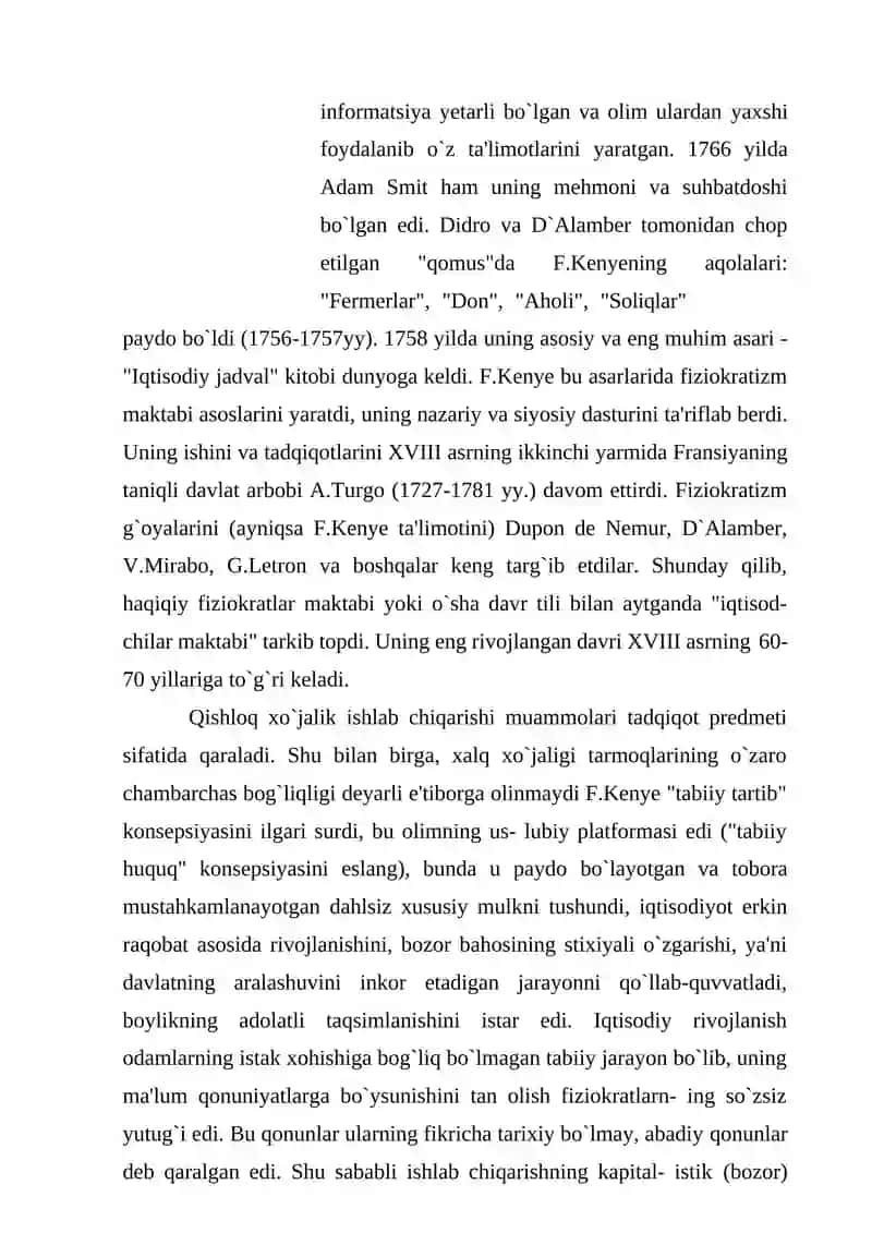 FIZIOKRATIZM IQTISODIY TA'LIMOTI 4