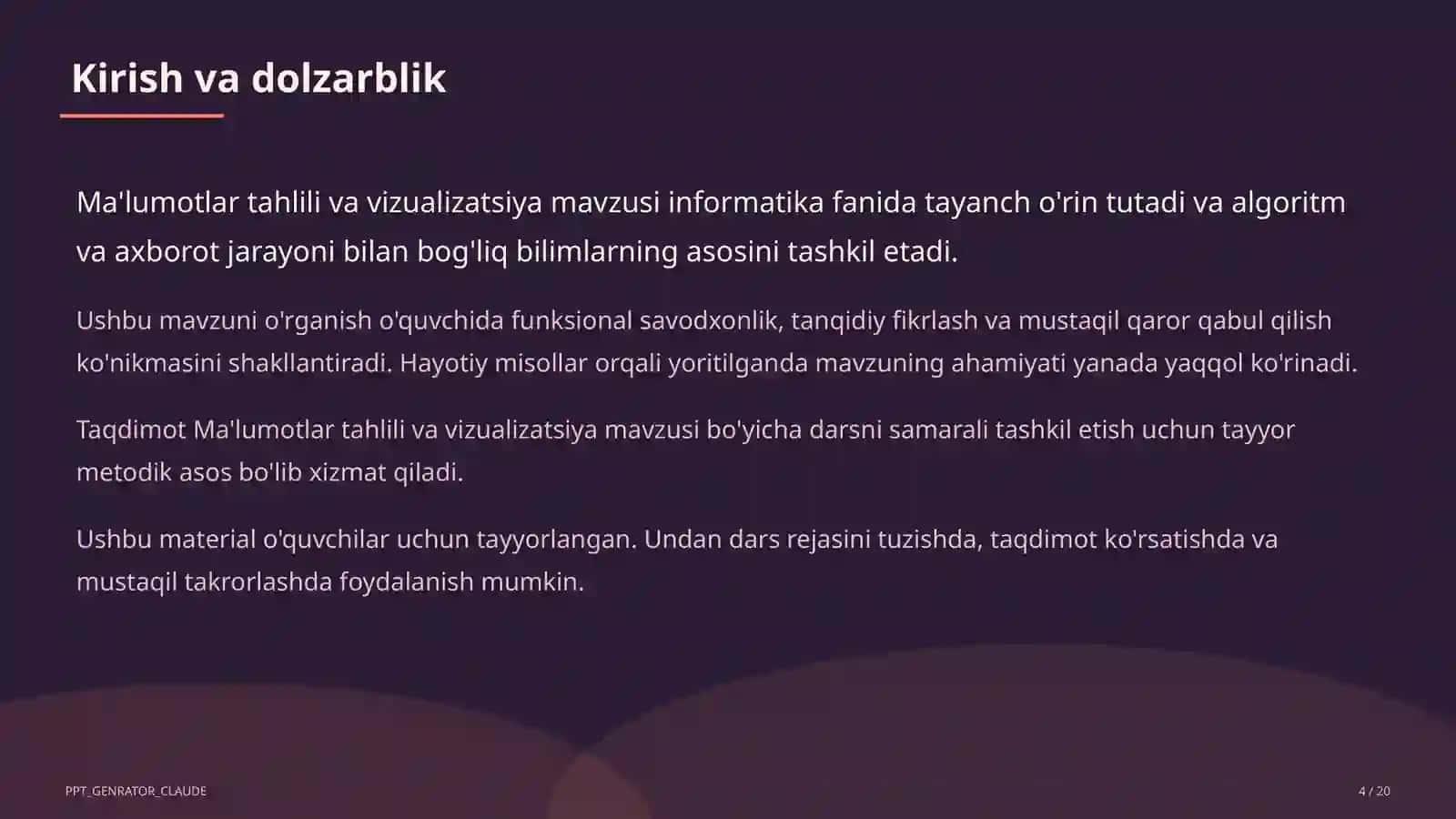 Ma'lumotlar tahlili va vizualizatsiya (11-sinf) 4