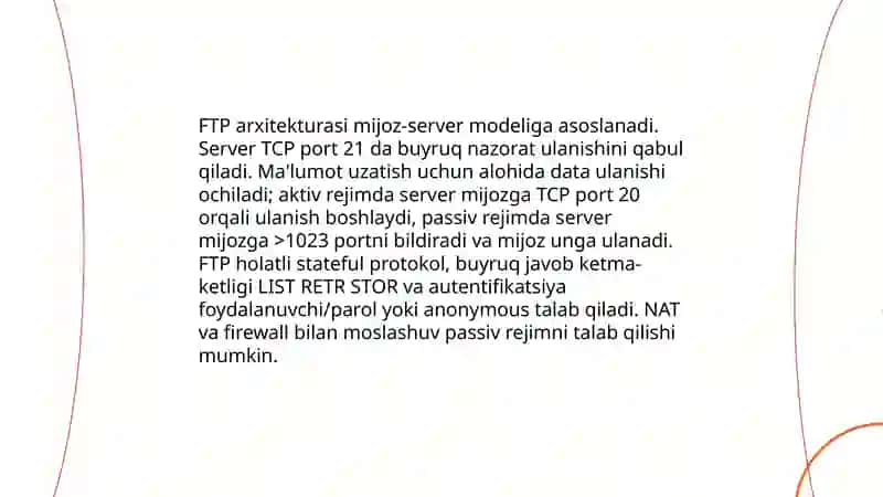 FTP, TFTP va SFTP protokollari 4
