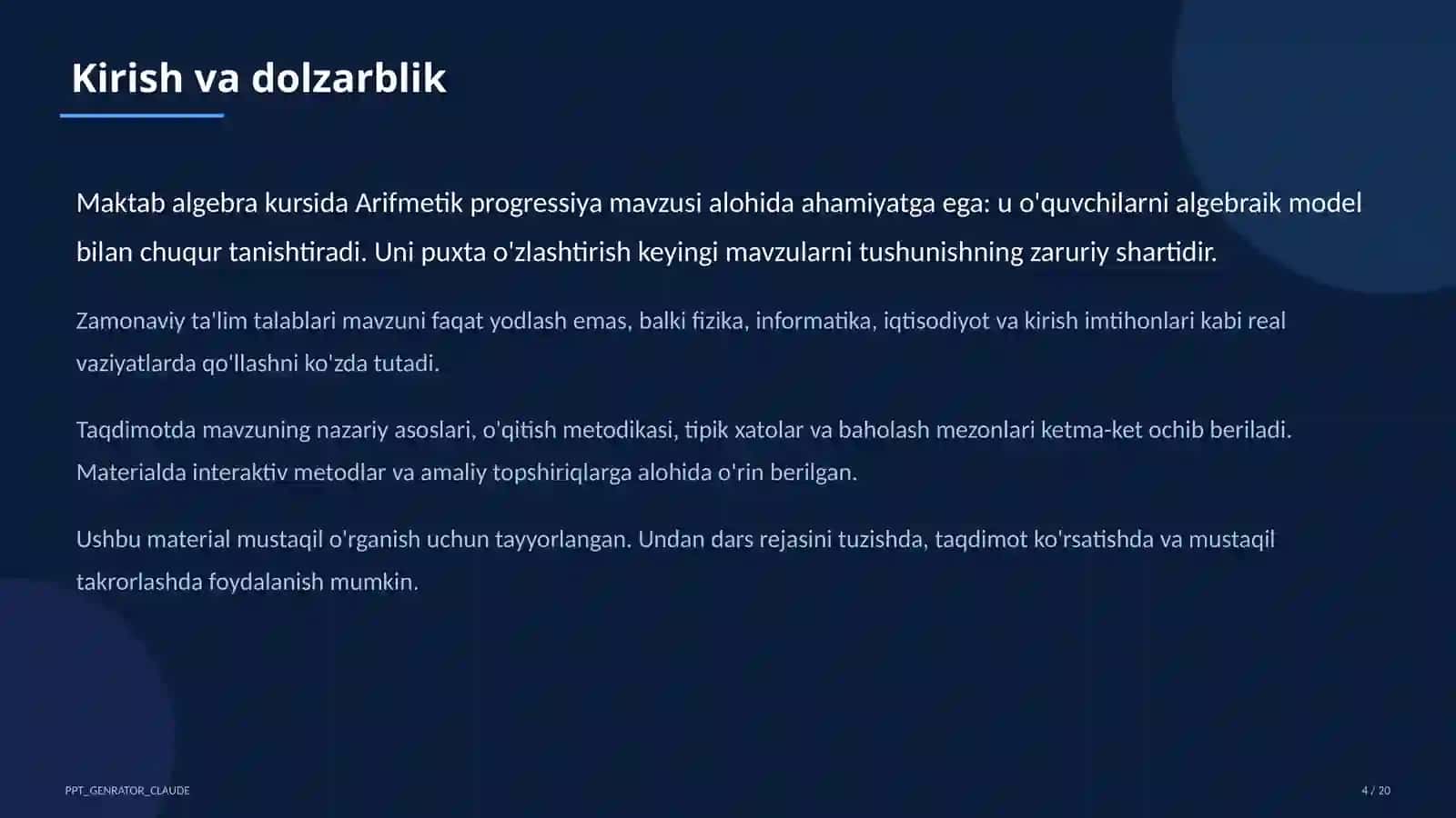 Arifmetik progressiya (9-sinf) 4