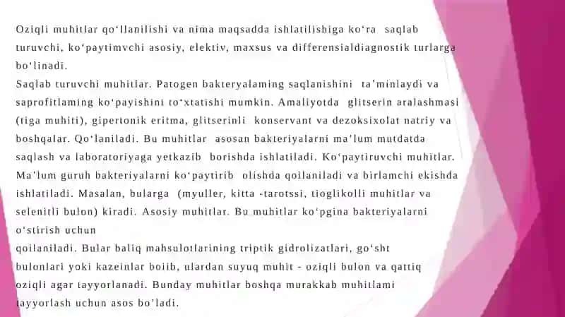 Sof kultura ajratib olish usullari 4