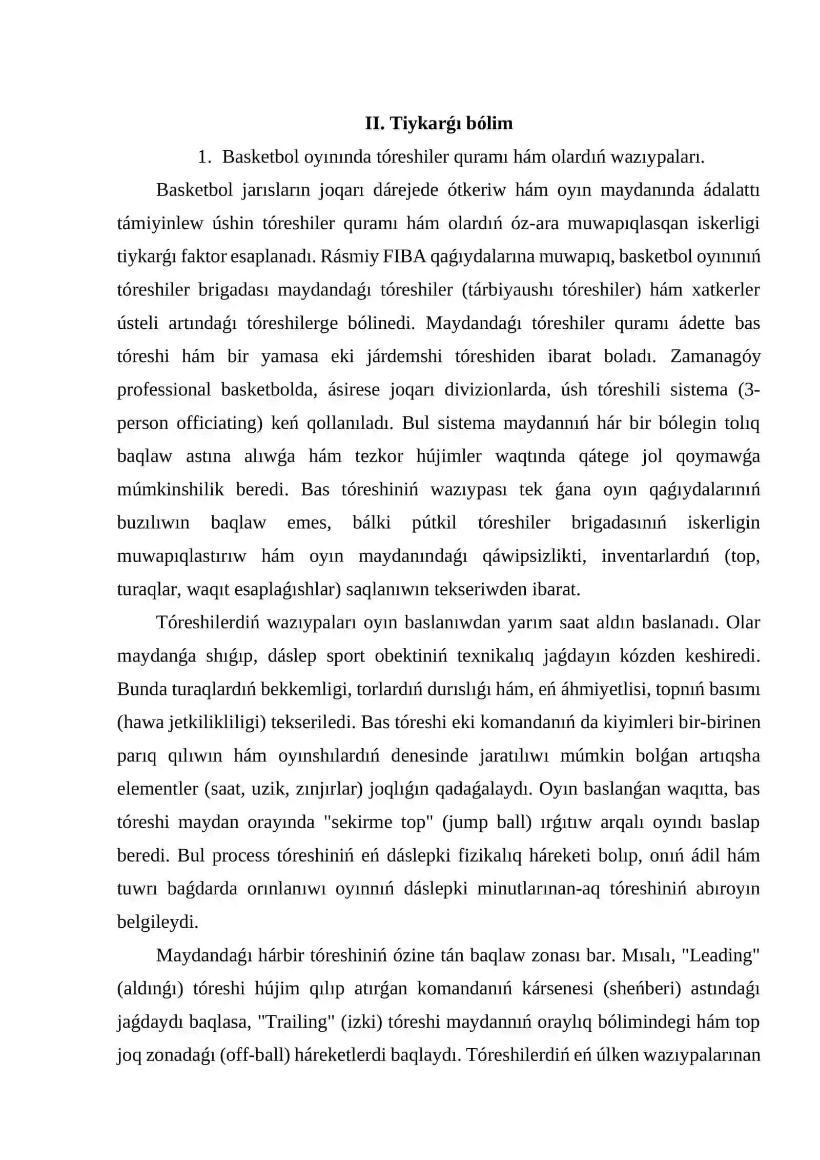 Basketbol boyınsha jarıslarda tóreshilik ámeliyatı 4