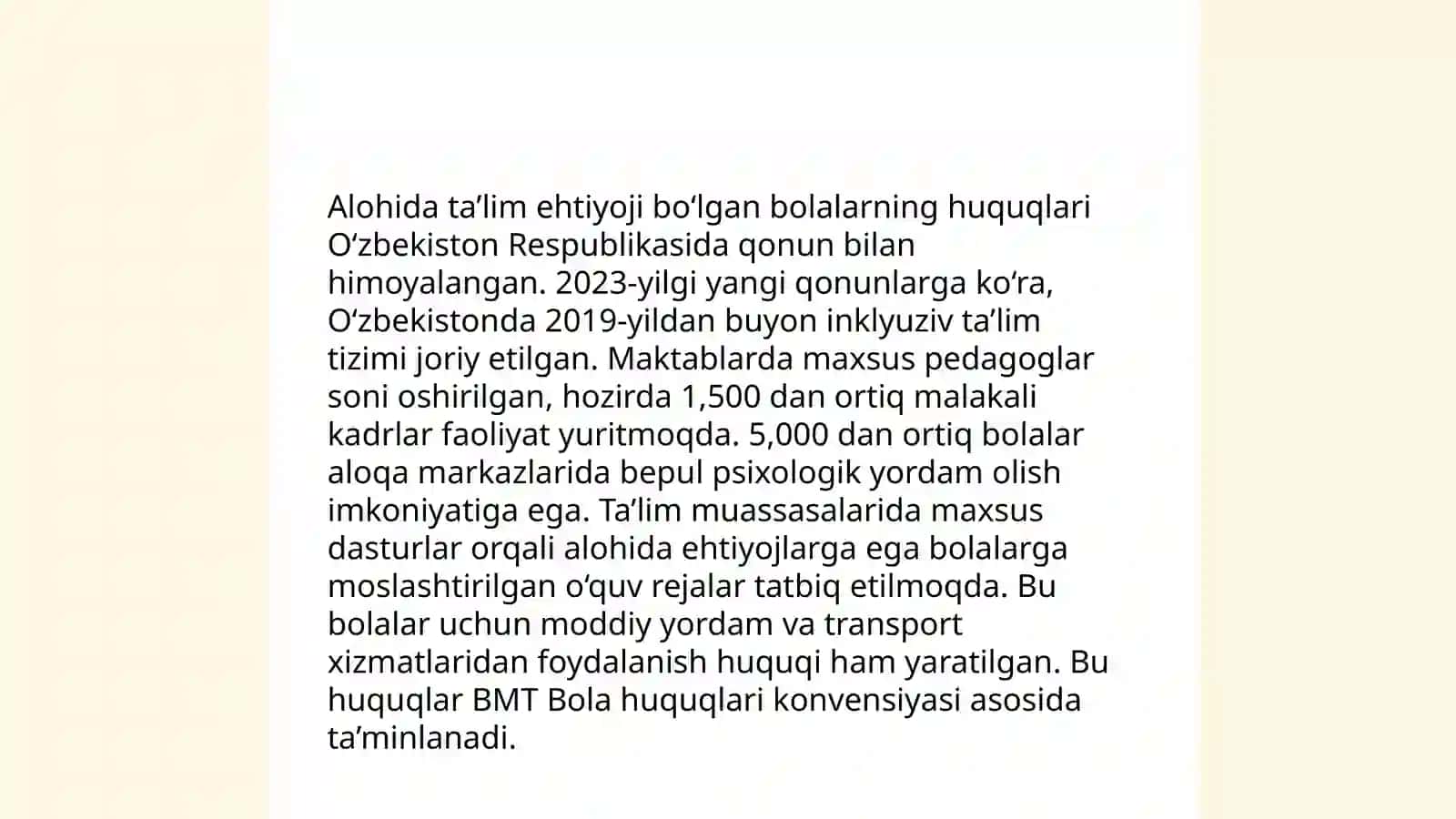 Alohida ta’limga ehtiyoji bo’lgan bolalarni samarali inklyuziv ta’lim olishning asosiy shartlari 4