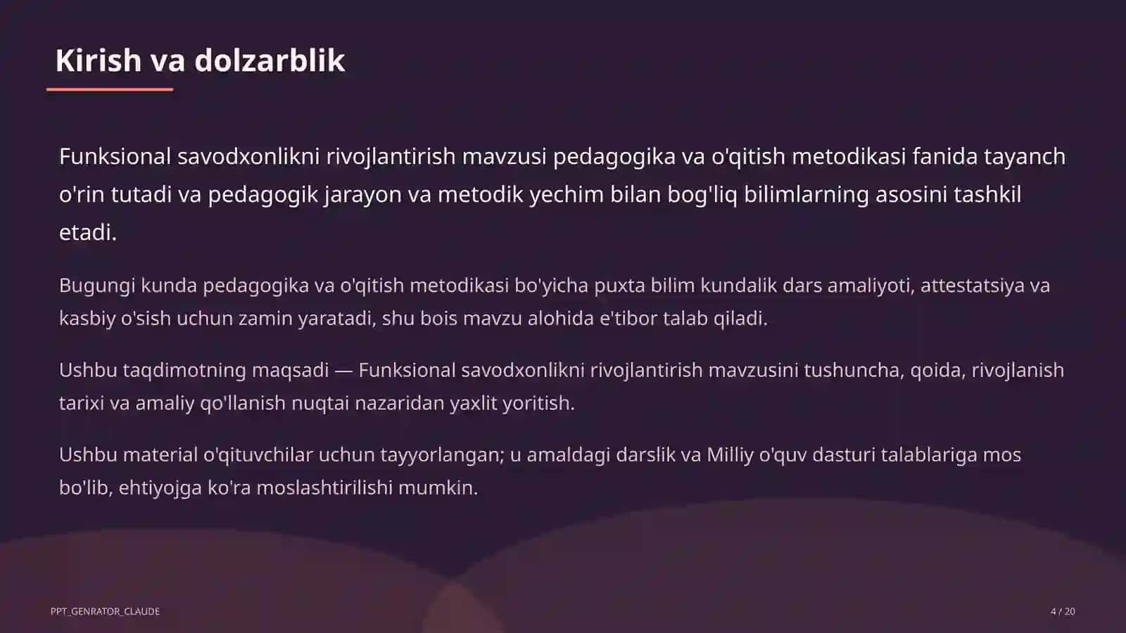 Funksional savodxonlikni rivojlantirish 4