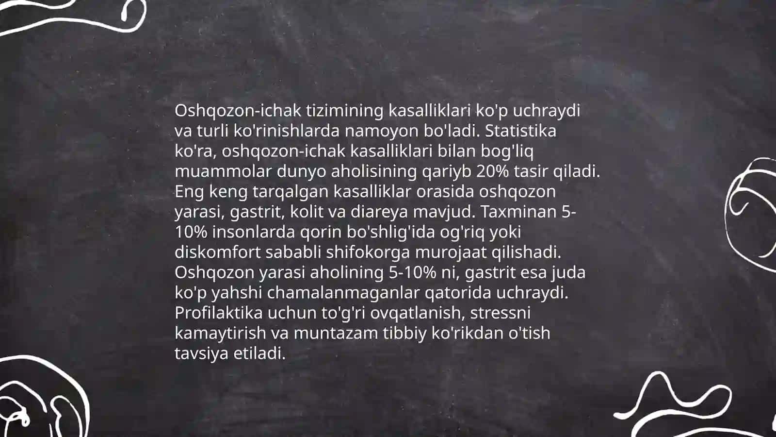 Ovqat hazim qilish azolari, kasaliklari otkir va surunkali gastiritlar sabablari kilinik belgilari davosi profilaktikasi 4