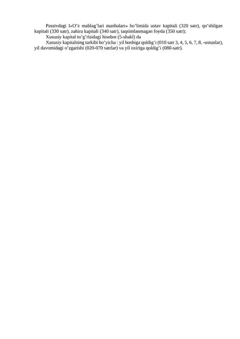 Xususiy Kapital Shakllanishi va Ta'sischi Bilan Hisoblashishlar Audit 4