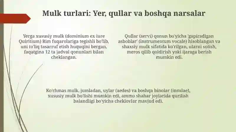 Qadimgi Rimda mulk huquqi 4