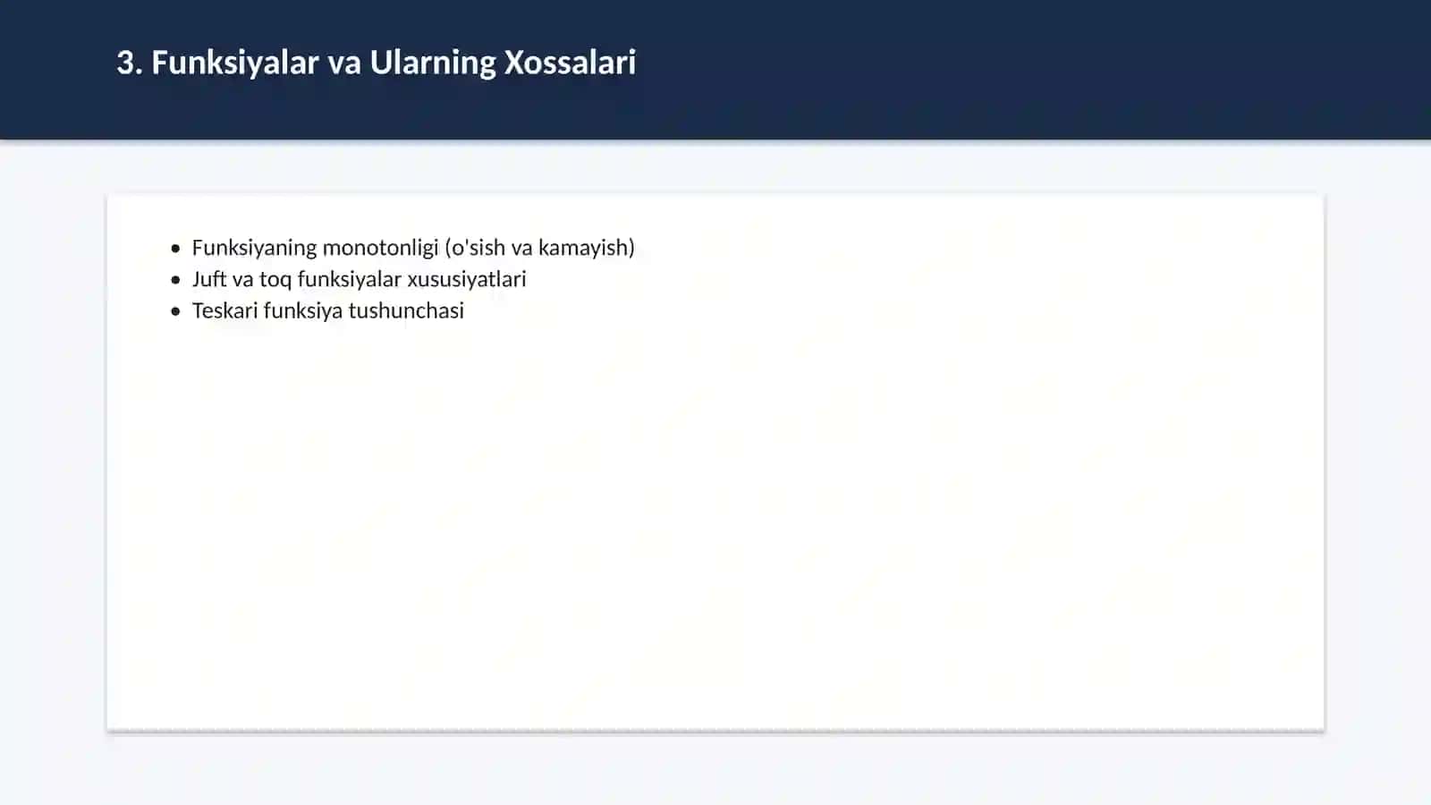 Algebra va funksiyalar nazariyasi 4