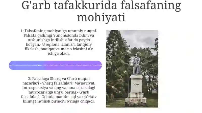 Falsafaning Mohiyatiga Oid Sharq Va GʻArb Mutafakkirlarini TaʼRiflarini Tavsiflash Va Ular BoʻYicha Taqdimot Tayyorlash 4
