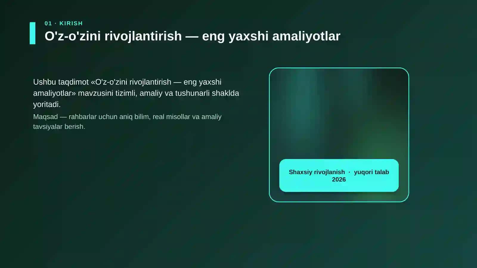 O'z-o'zini rivojlantirish 4