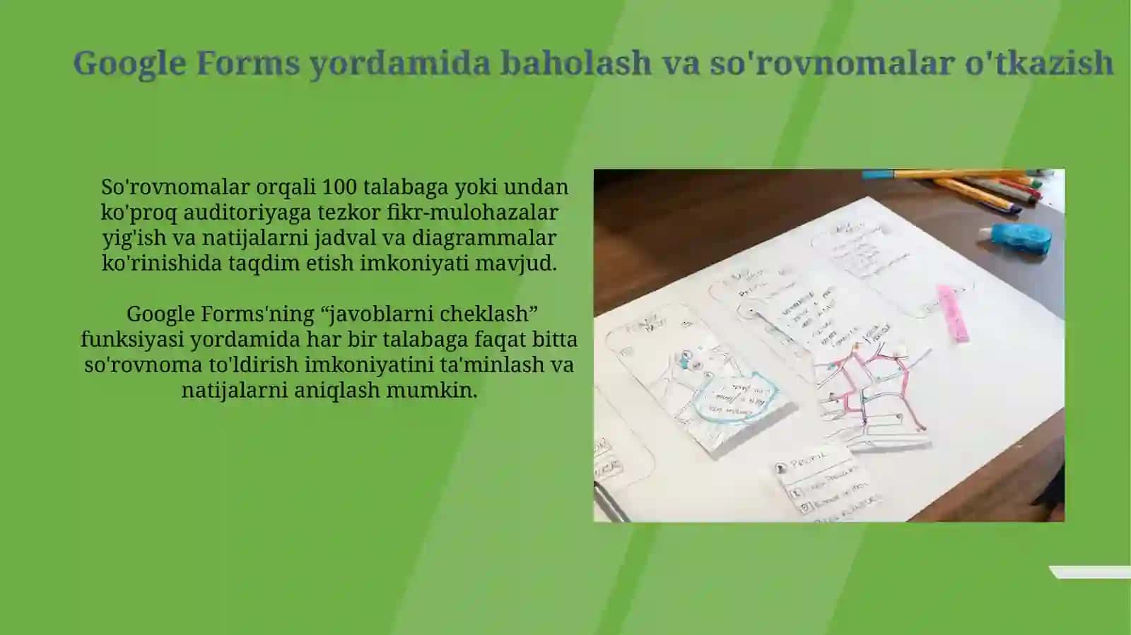 Google vositalari va zizmatlaridan foydalangan holda óquv jarayoni 4