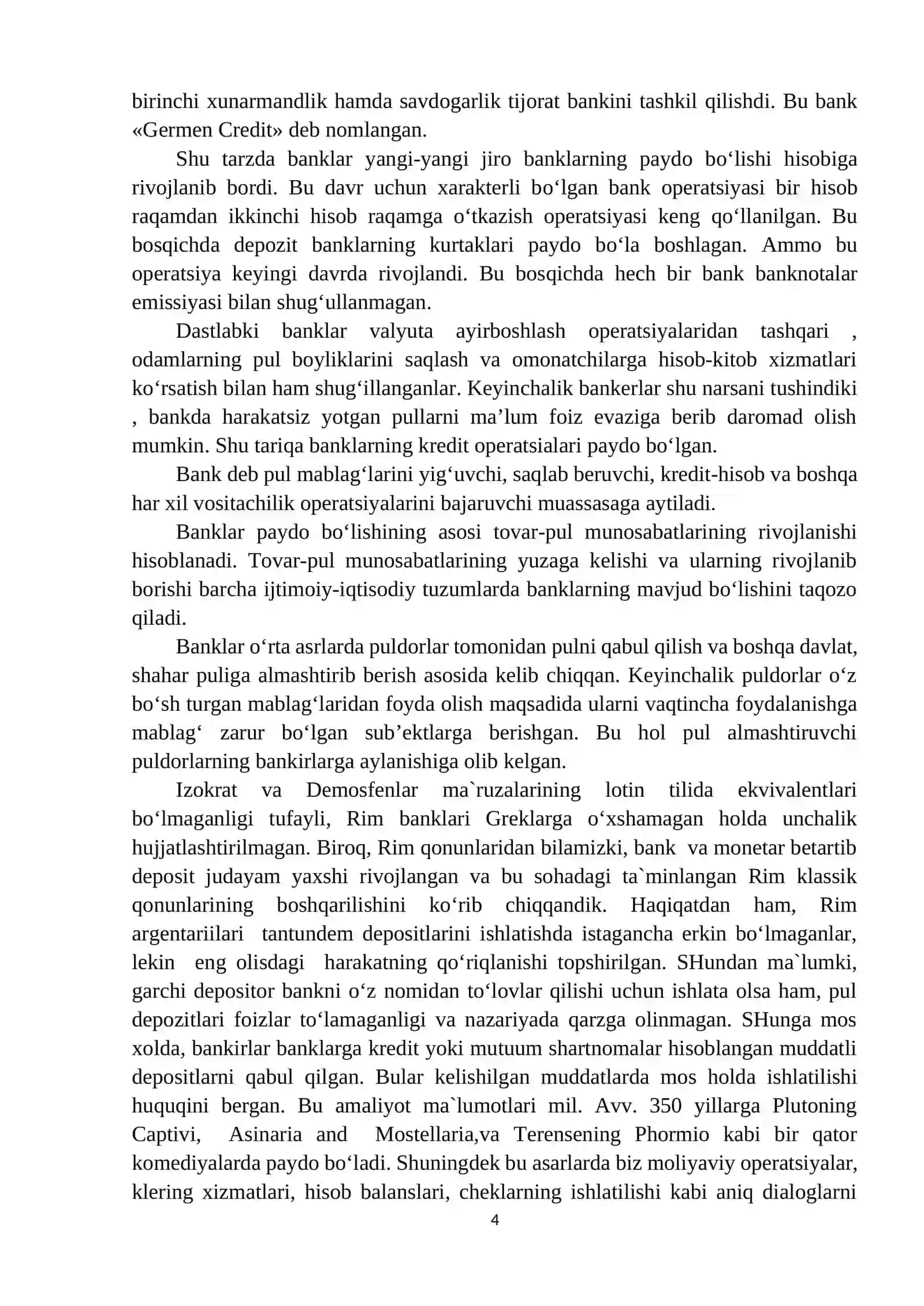 BANKLARNING KELIB CHIQISHI VA BANK TIZIMI 4