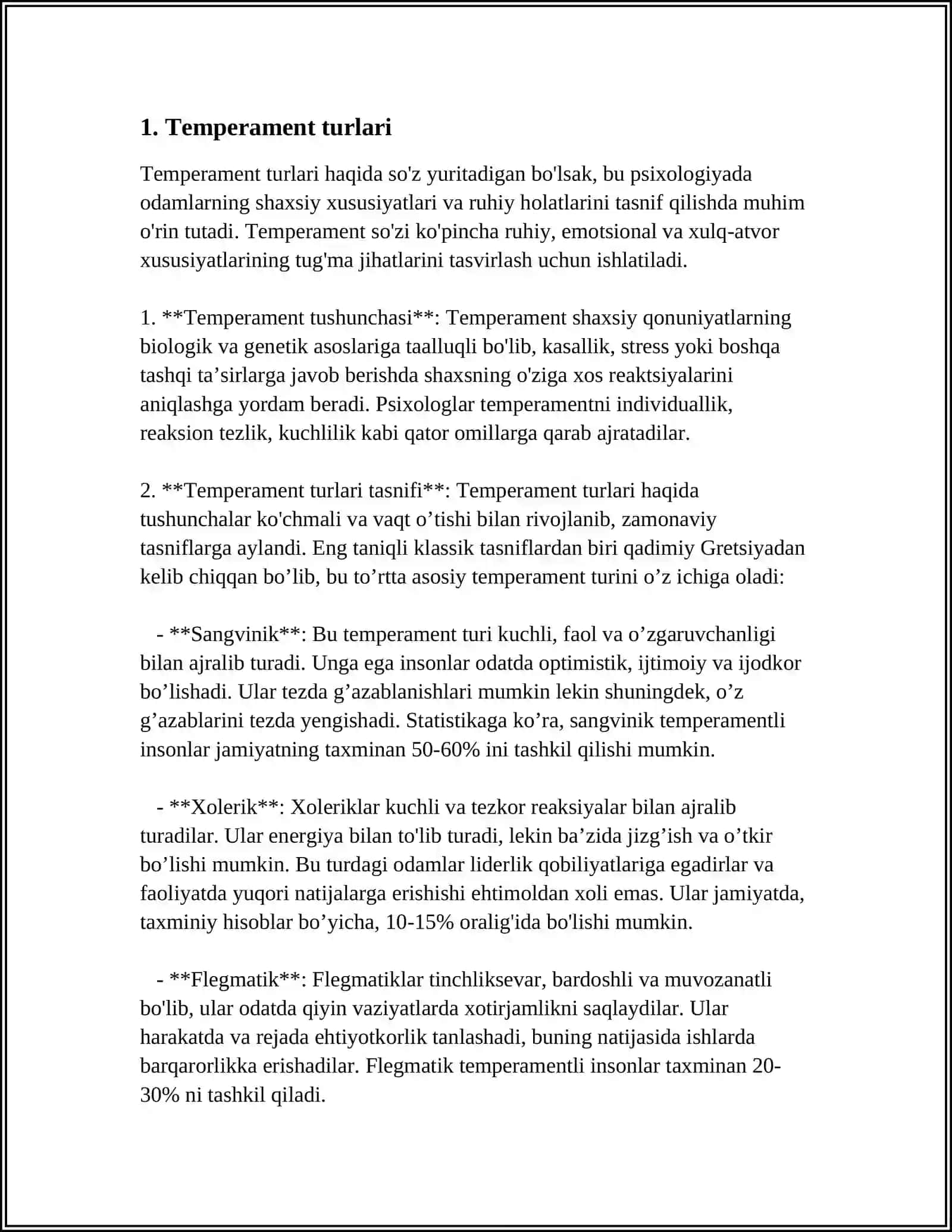 TEMPERAMENT 4