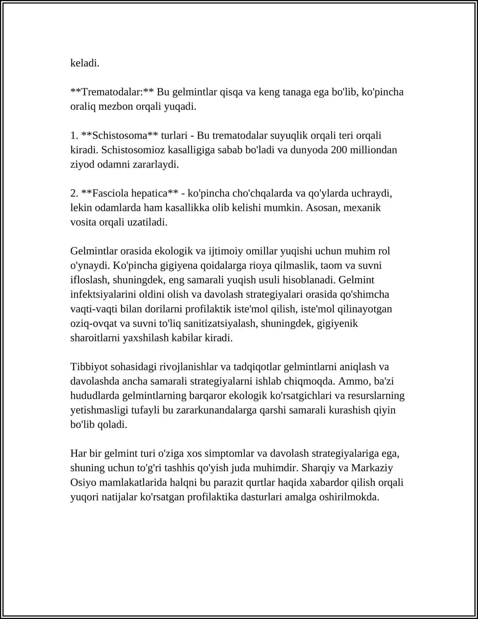 TIBBIYOT GELMINTOLOGIYASI, ARACHNOENTOMOLOGIYASI 4