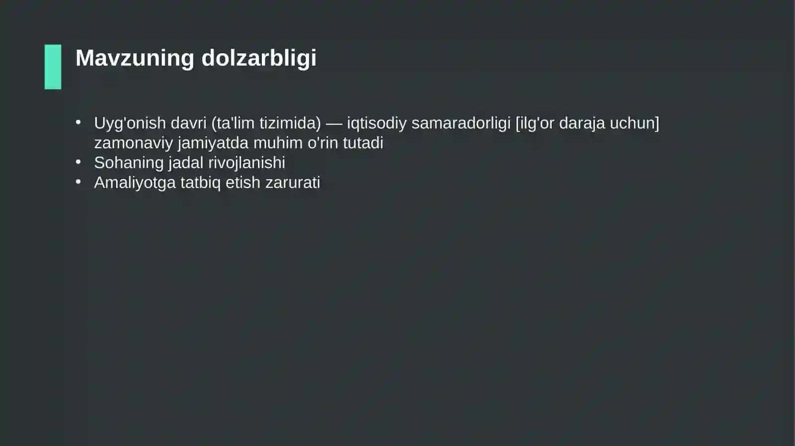 Uyg'onish davri (ta'lim tizimida) — iqtisodiy samaradorligi [ilg'or daraja uchun] 4