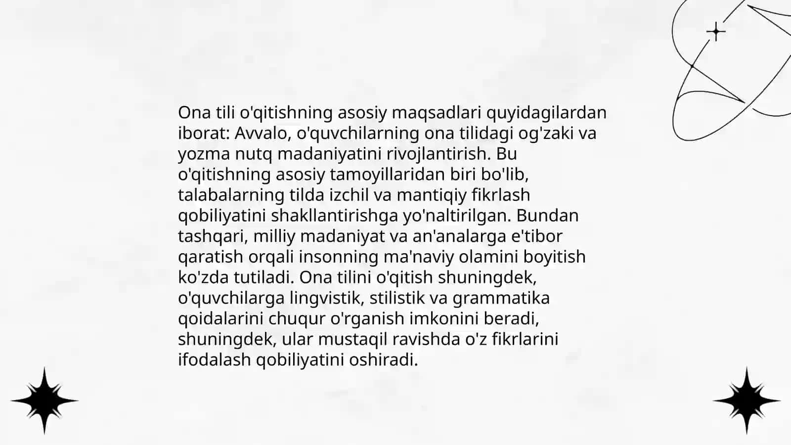 ona tili va o'qish savodxonligini o'qitish tamoyillari, ona tili o'qish metodikasiningboshqa fanlar bilan aloqadorligi 4