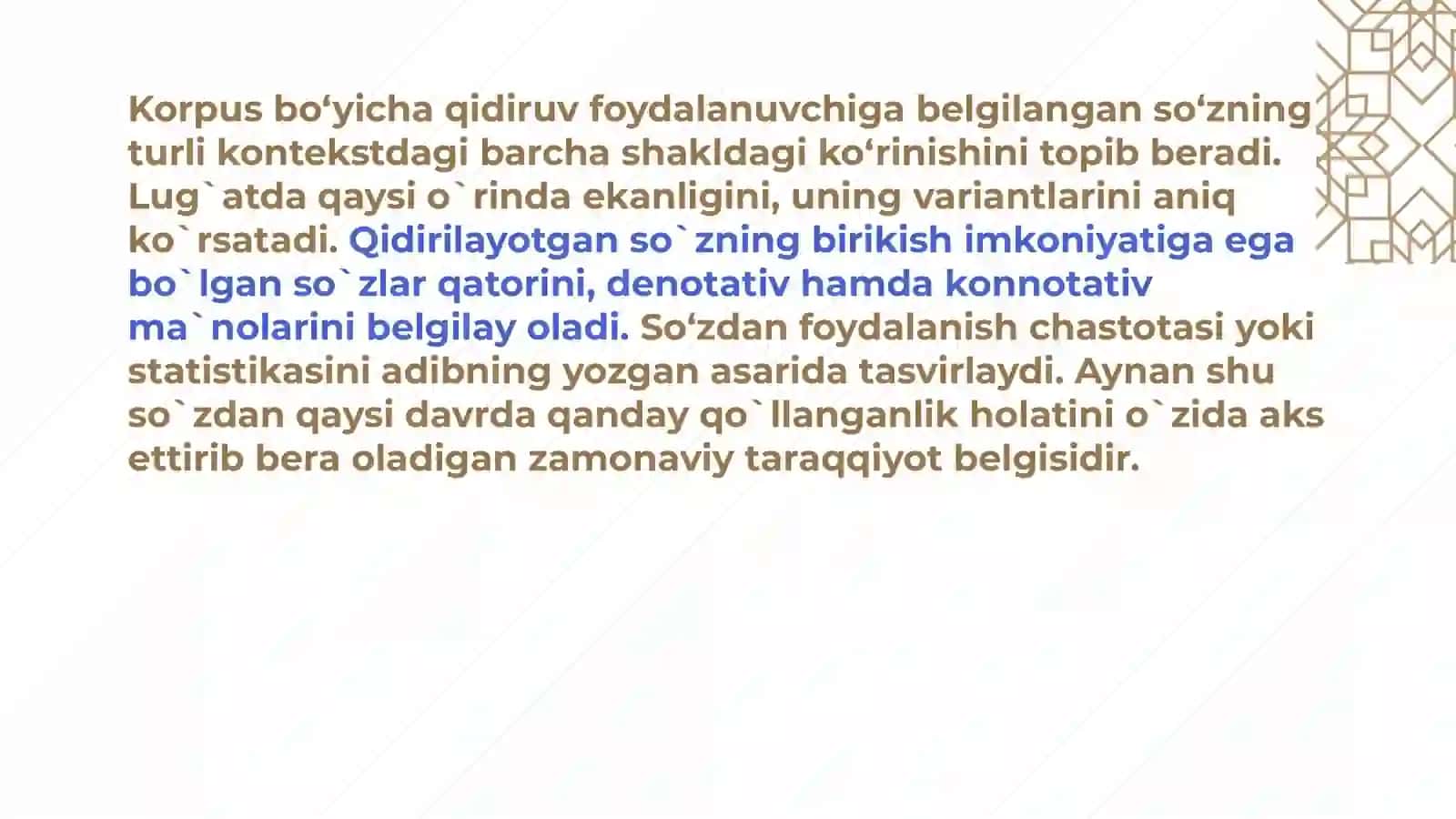 Korpusda matn tahlili texnologiyalari va mualliflik korpusi 4