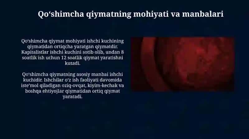 Qo’shimcha qiymat nazariyasi.Xususiymulkkamunosabat 4