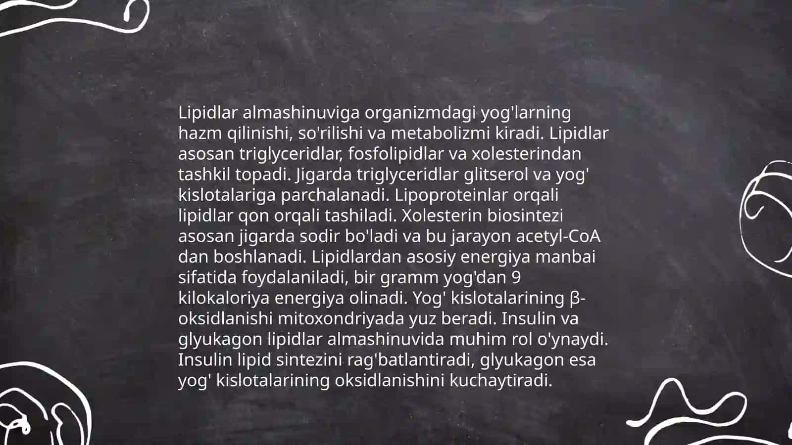 Metabolizm jarayonida energiya hosil bo'lishi va sarflanishi 4