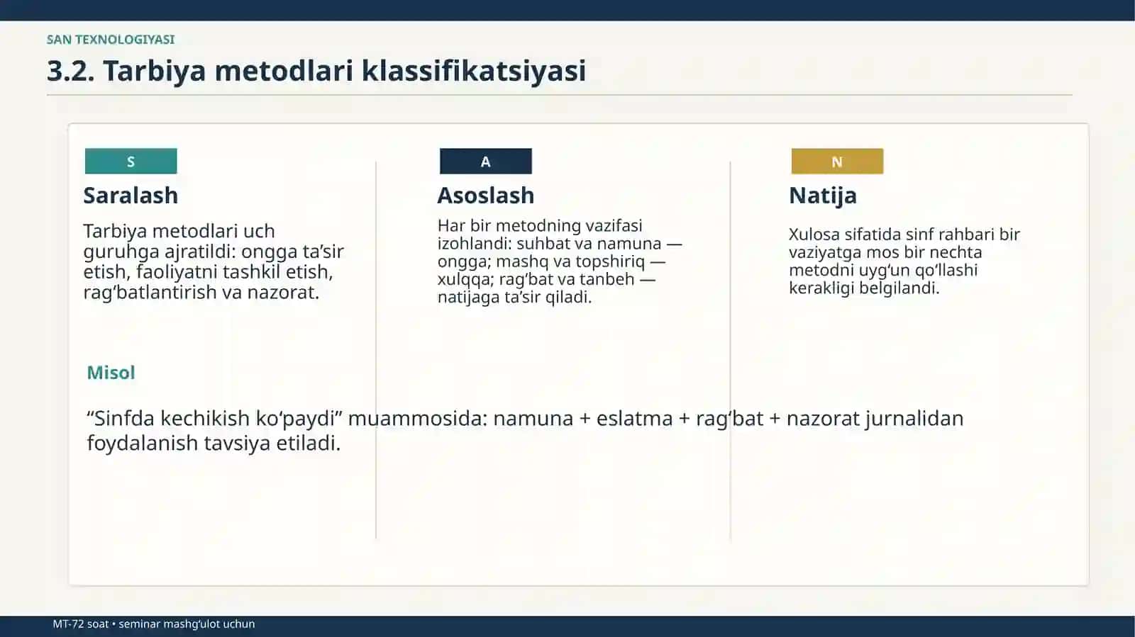 MUSTAQIL TA’LIM Seminar Mashg‘ulot Uchun Tayyor Materiallar To‘plami 4