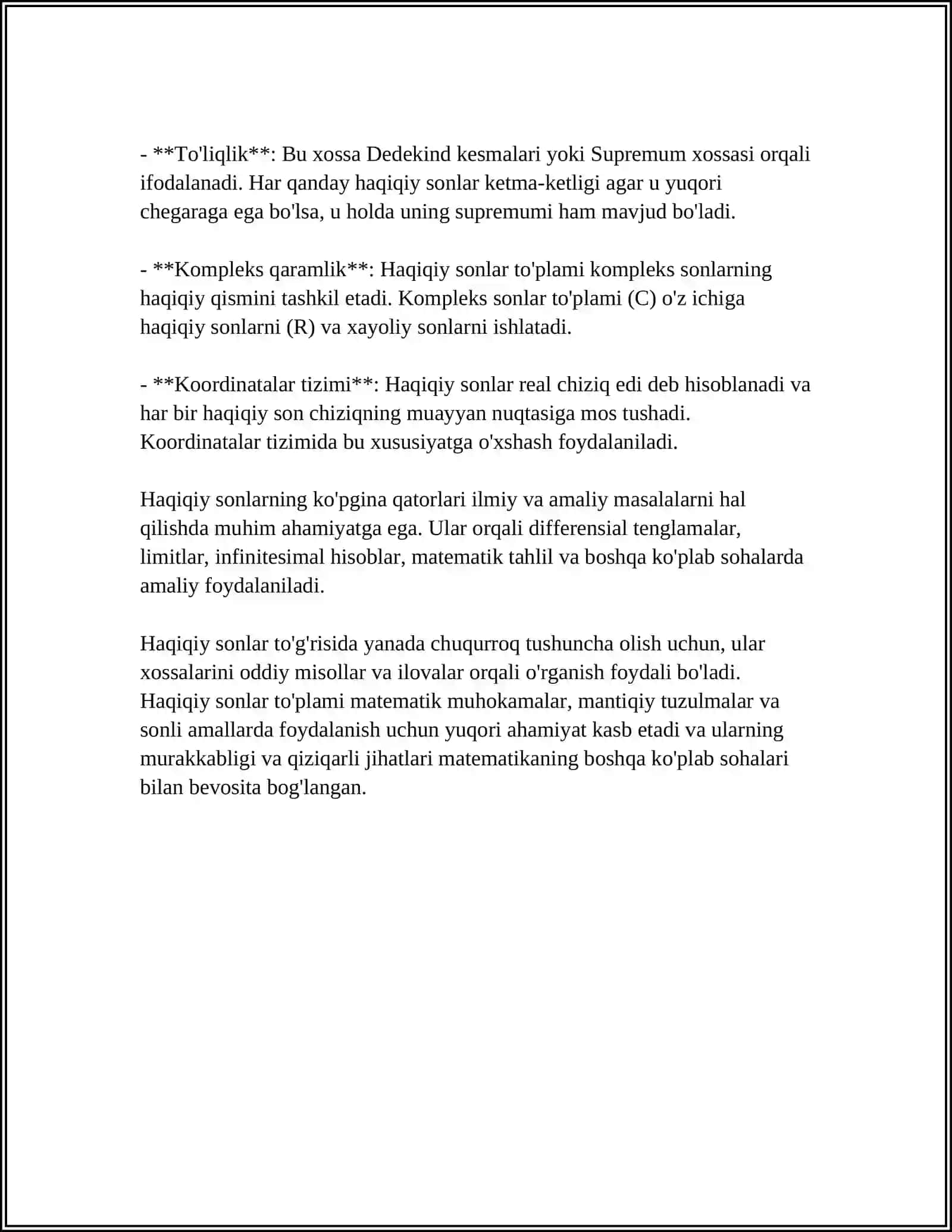 HAQIQIY SONLAR TUSHUNCHASINI KENGAYTIRISH VA KOMPLEKS SONLAR MAVZUSINI O'QITISH METODIKASI 4