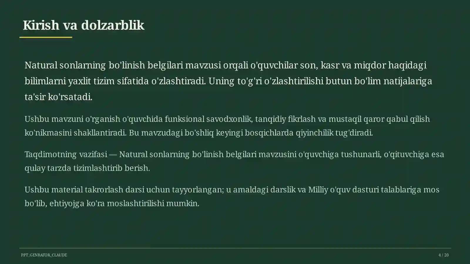 Natural sonlarning bo'linish belgilari (5-sinf) 4
