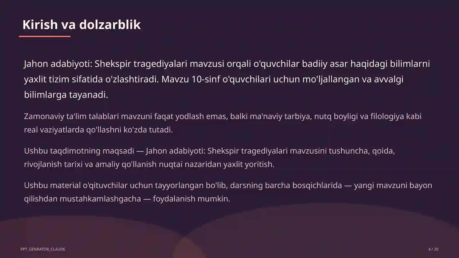 Shekspir tragediyalari (10-sinf) 4