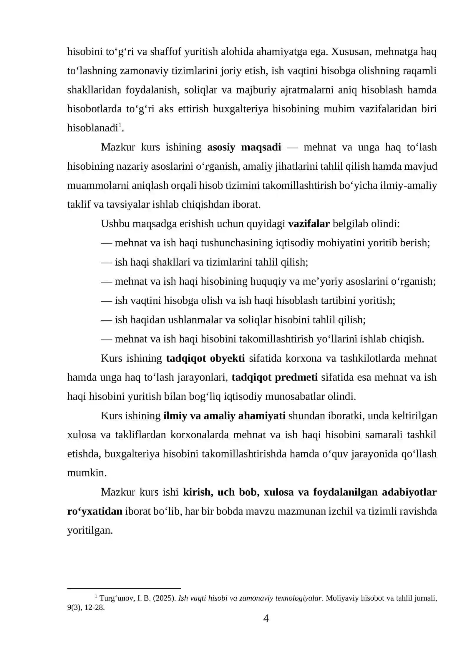 Mehnat va unga haq toʻlash hisobi 4