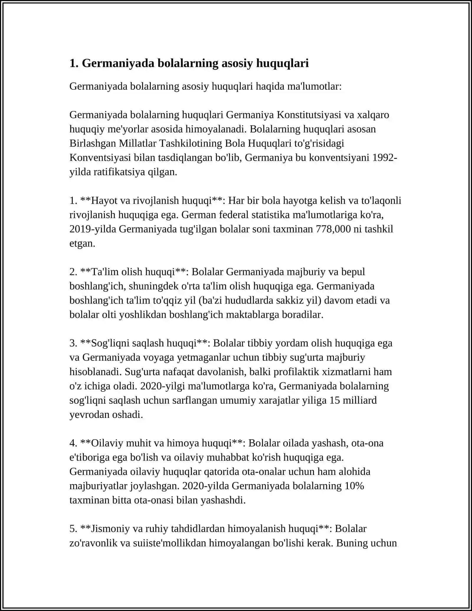 GERMANIYADA BOLALARNING HUQUQIY VAKOLATLARI 4