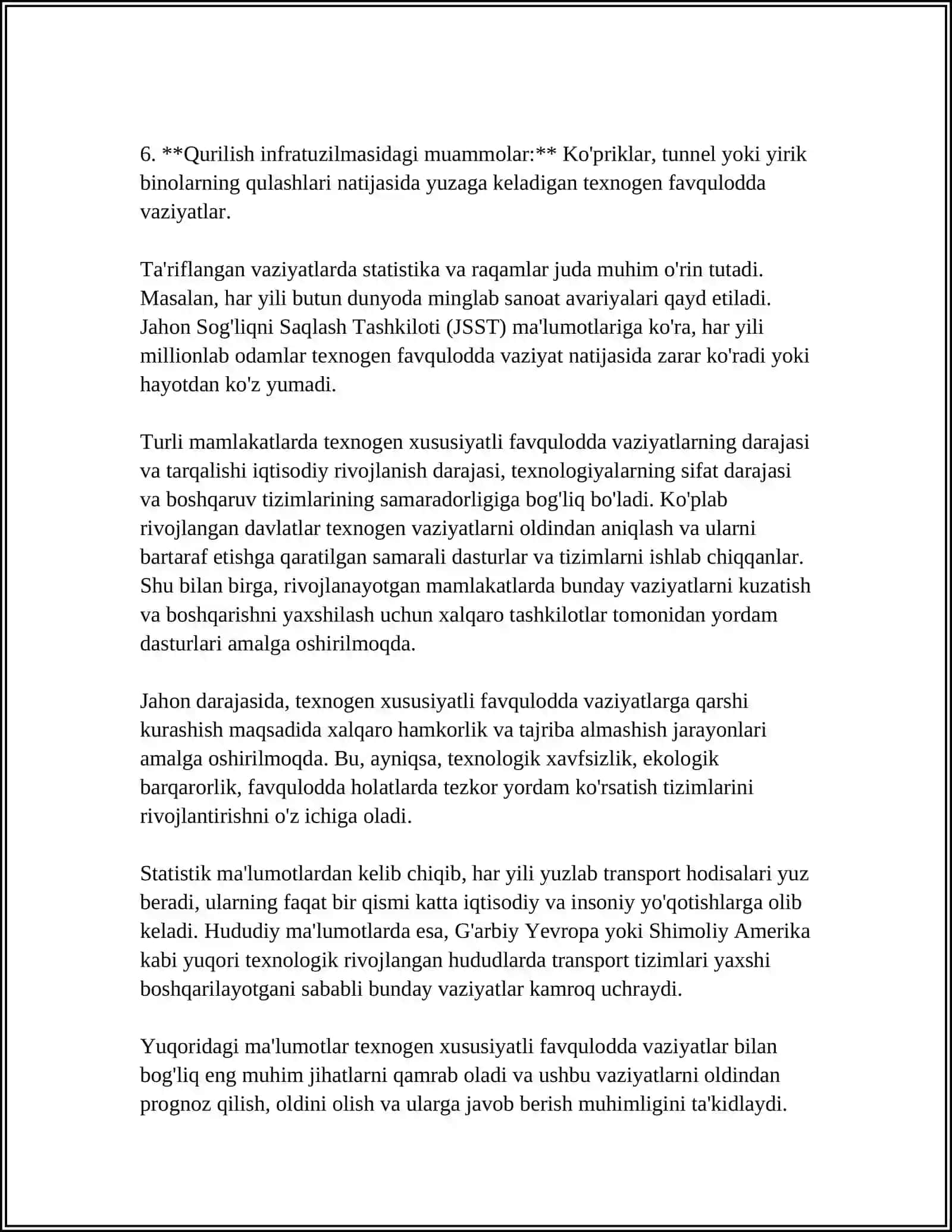 TEXNOGEN XUSUSIYATLI FAVQULODDA VAZIYATLARDA FUQAROLARGA TIBBIY YORDAM KO'RSATISH 4