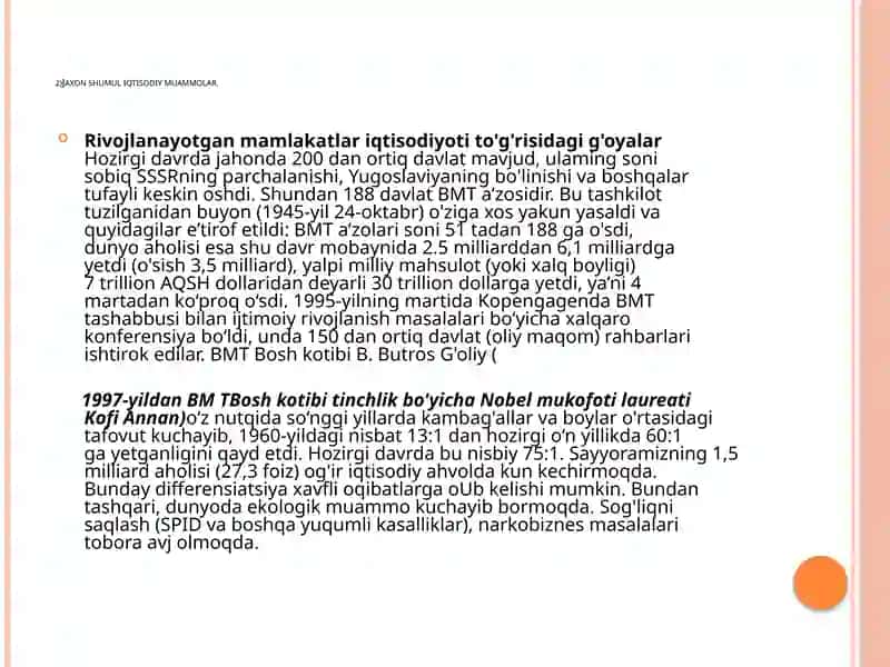 JAHON XO„JALIGI TO„G„RISIDAGI IQTISODIY G„OYALAR 4
