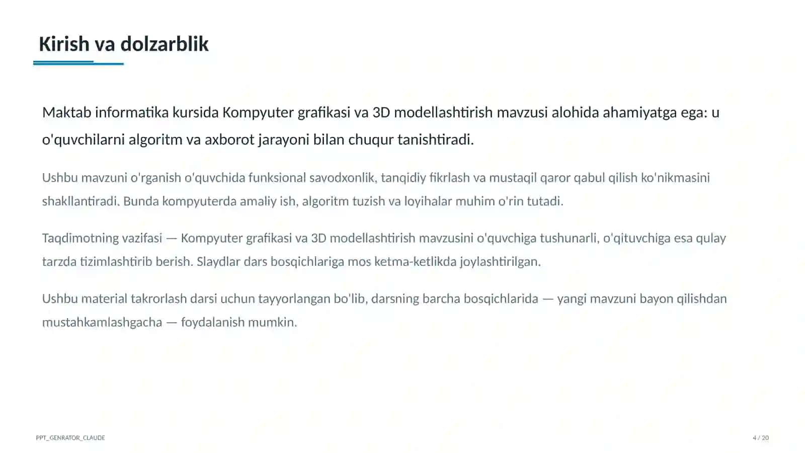 Kompyuter grafikasi va 3D modellashtirish (10-sinf) 4
