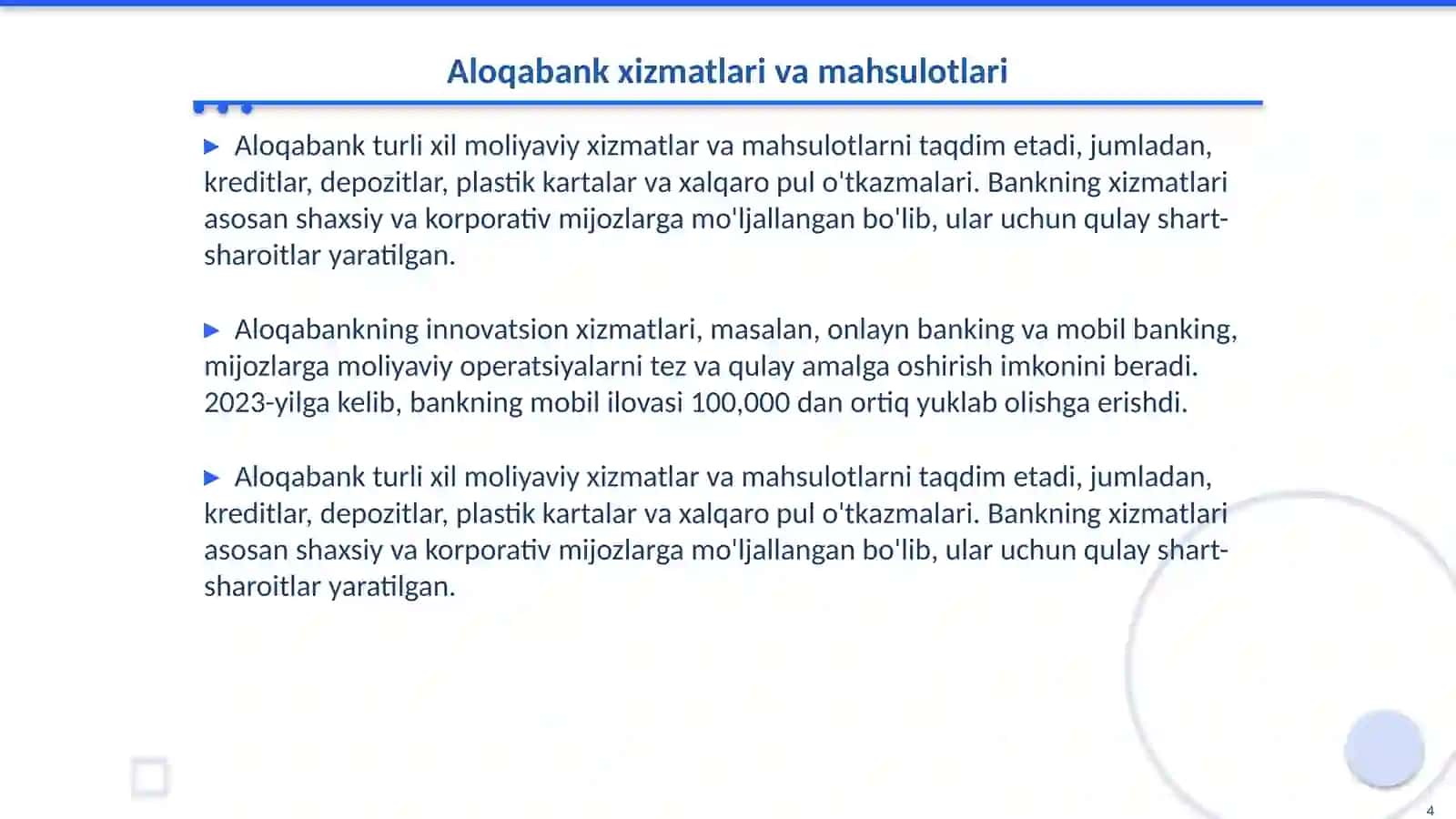 Aloqabank faoliyati va iqtisodiyotga ta’siri 4