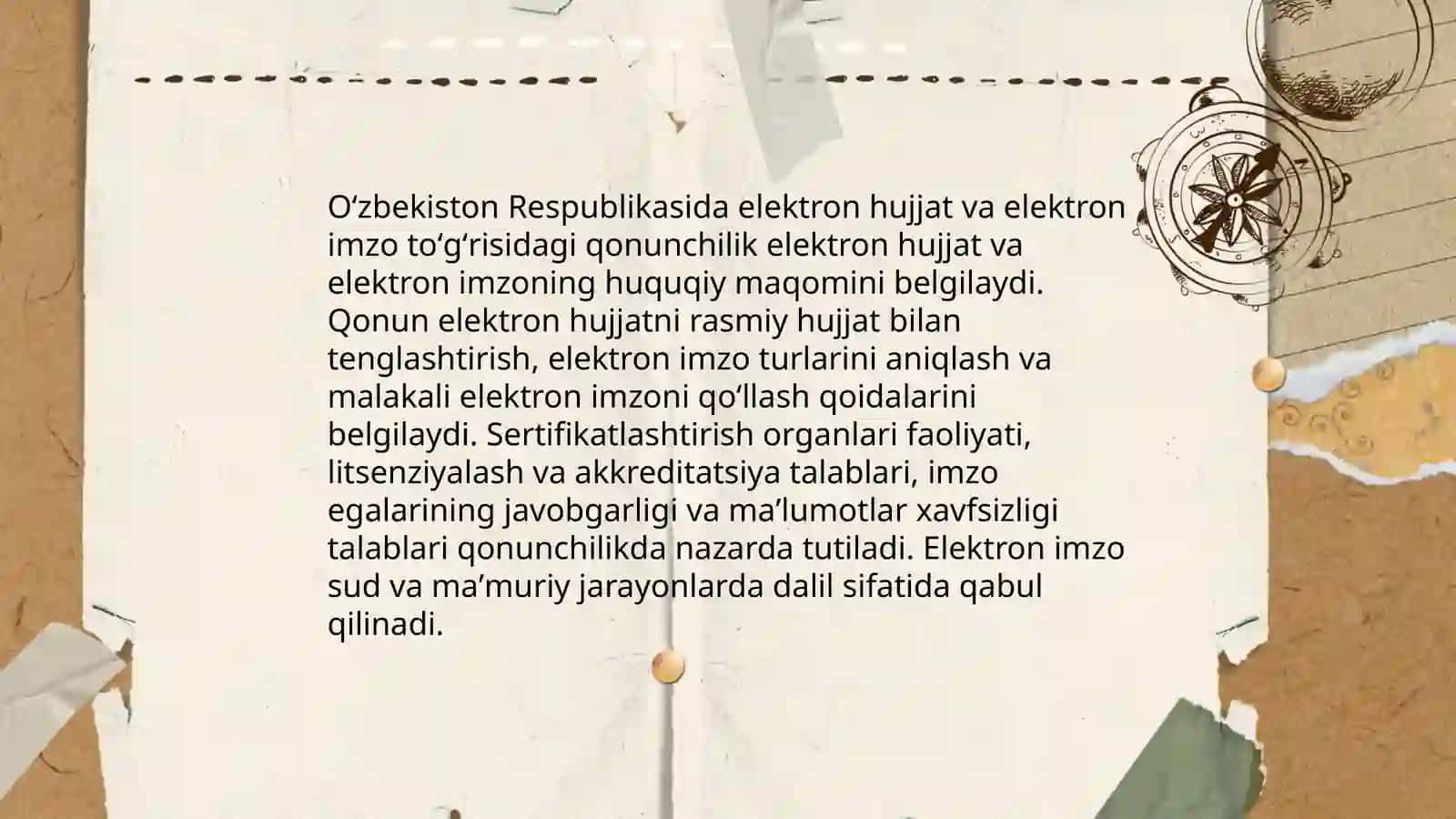 Elektron hujjat va elektron imzo tizimlarining huquqiy asoslari 4