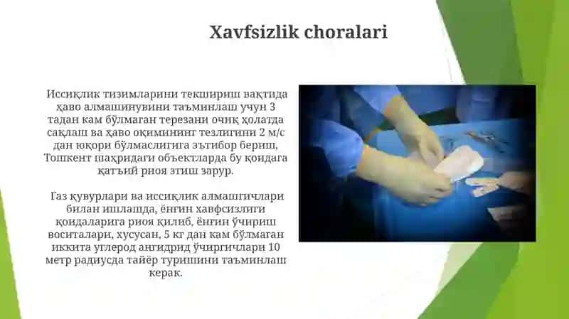 Isitish tizimlarini ishga tushirish,sozlash,sinash va ulardan foydalanish 4