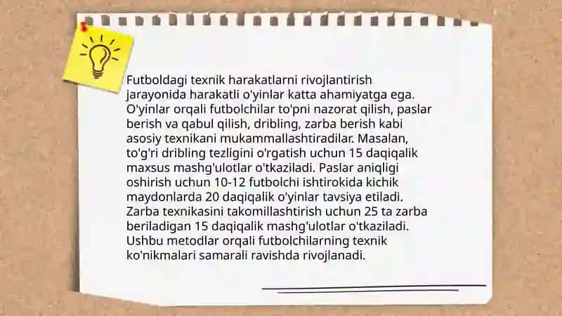 Yosh futbolchilarning texnik tayyorgarligini rivojlantirishda harakatli o'yinlarni qo'llash samaradorligi 4