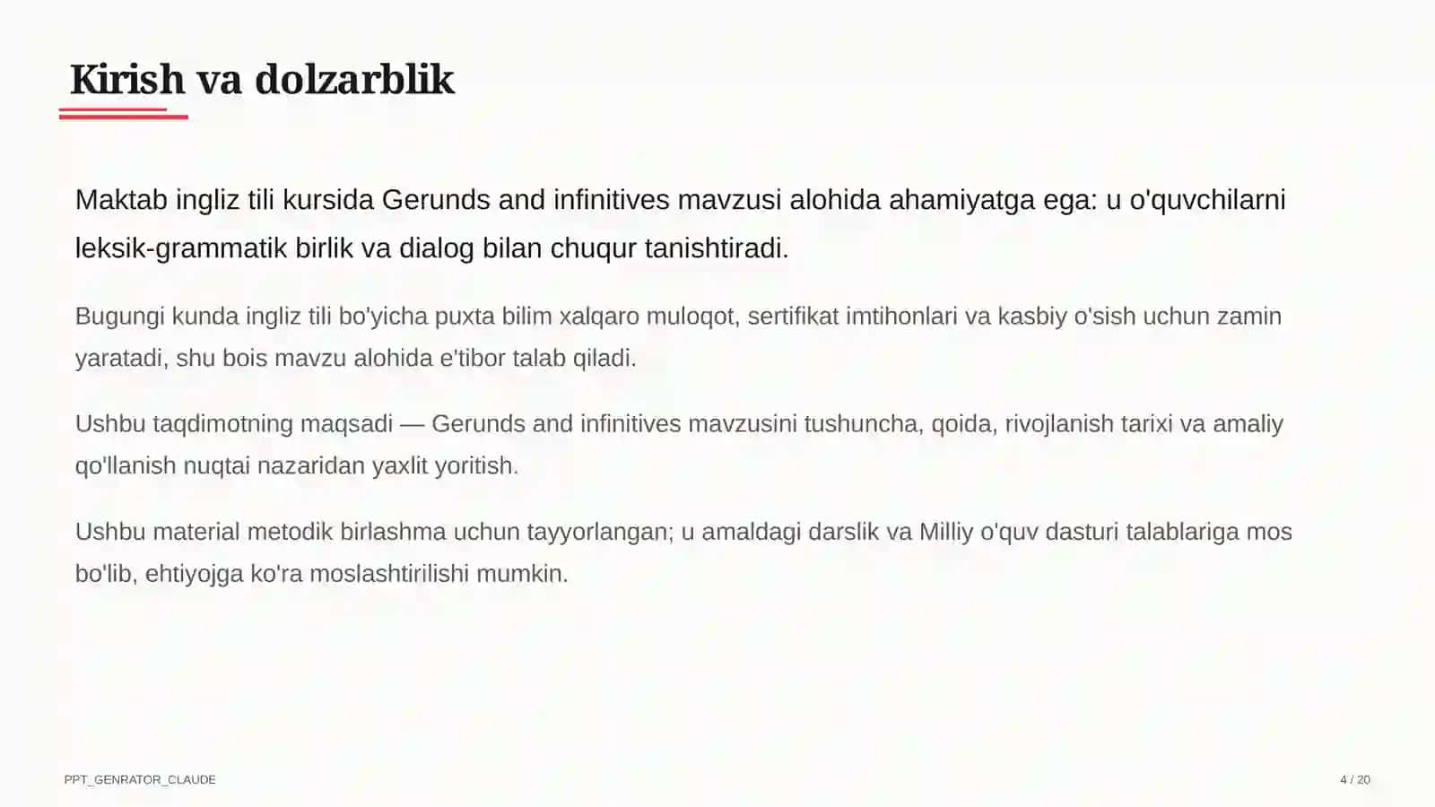 Gerunds and infinitives (11-sinf) 4