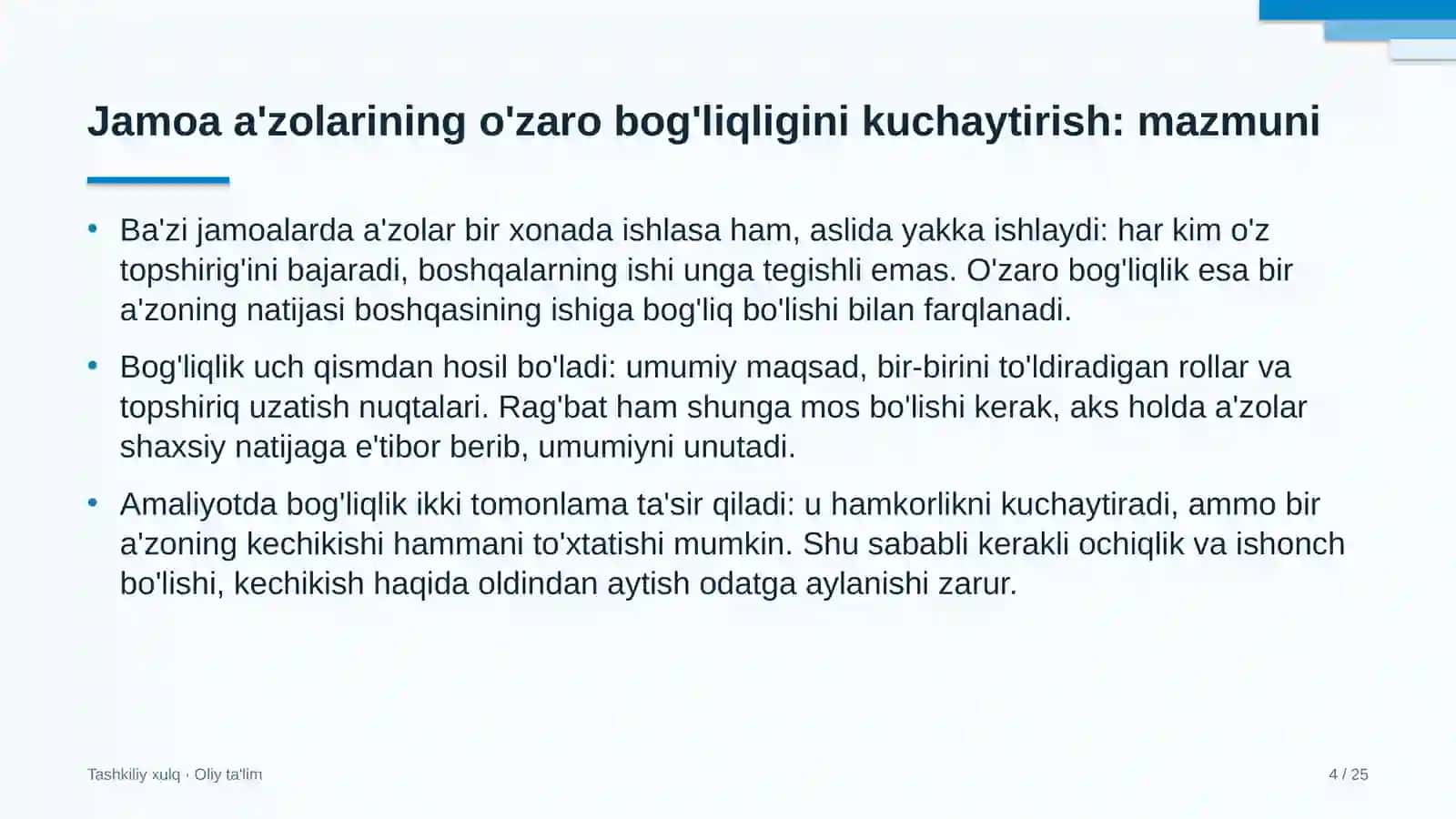 notarial idoralarda jamoa a'zolarining o'zaro bog'liqligini kuchaytirish 9809 4