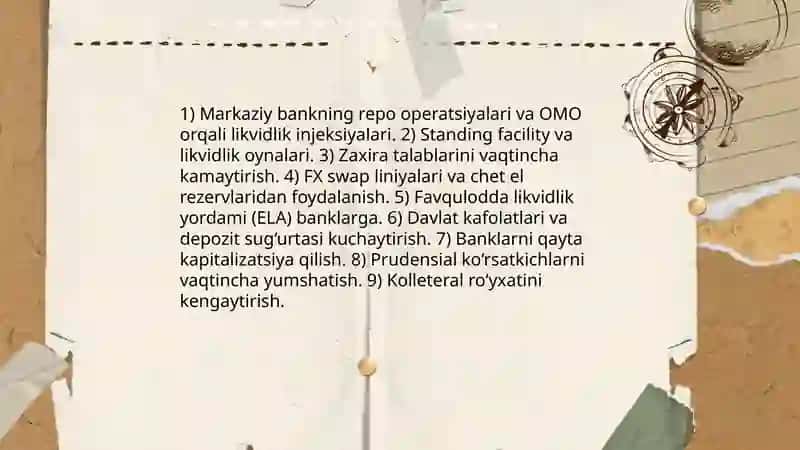 O‘zbekistonda jahon moliyaviy-iqtisodiy inqirozi sharoitida bank tizimini davlat tomonidan yanada mustahkamlash va rivojlantirish yo'nalishlari 4