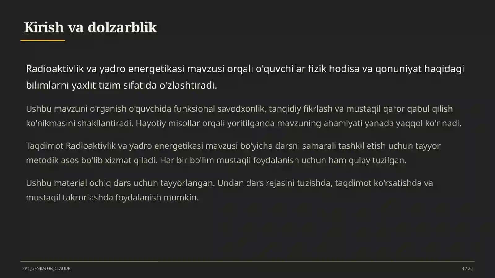 Radioaktivlik va yadro energetikasi (11-sinf) 4