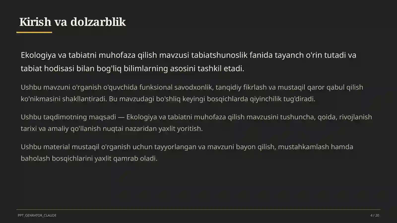Ekologiya va tabiatni muhofaza qilish (4-sinf) 4