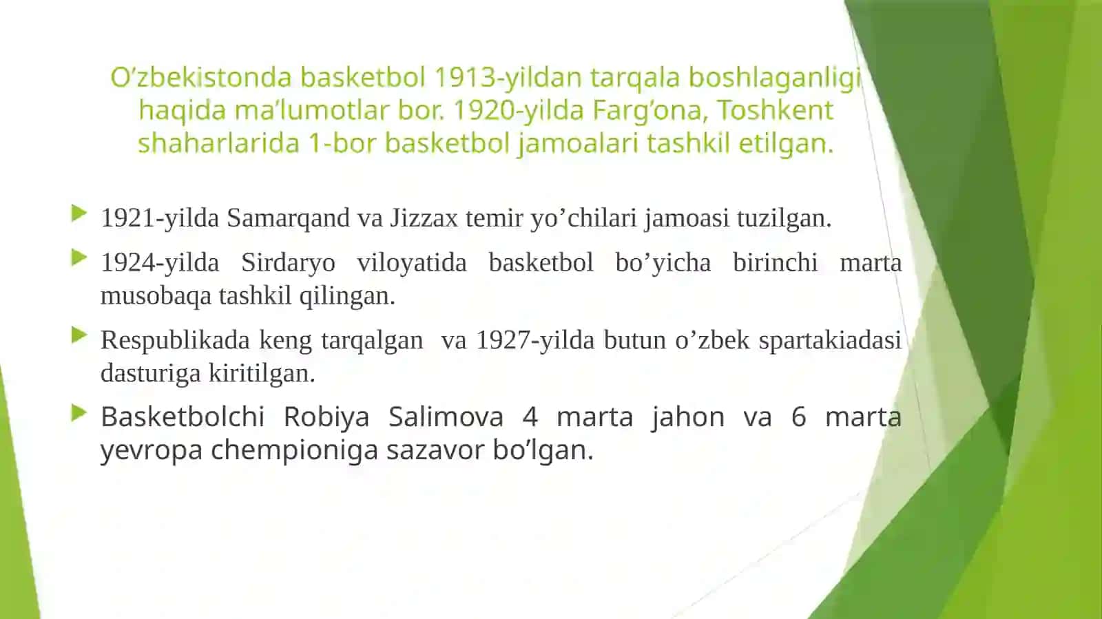 Baskrtbolo‘yininingkelibchiqishivarivojlanisshtarixi,o‘yinqoidalarihamdao‘yintexnikasivataktikasiningtasnifi 4