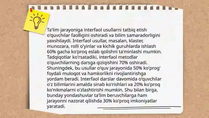 Interfaol Usullarni Qo'llash 4
