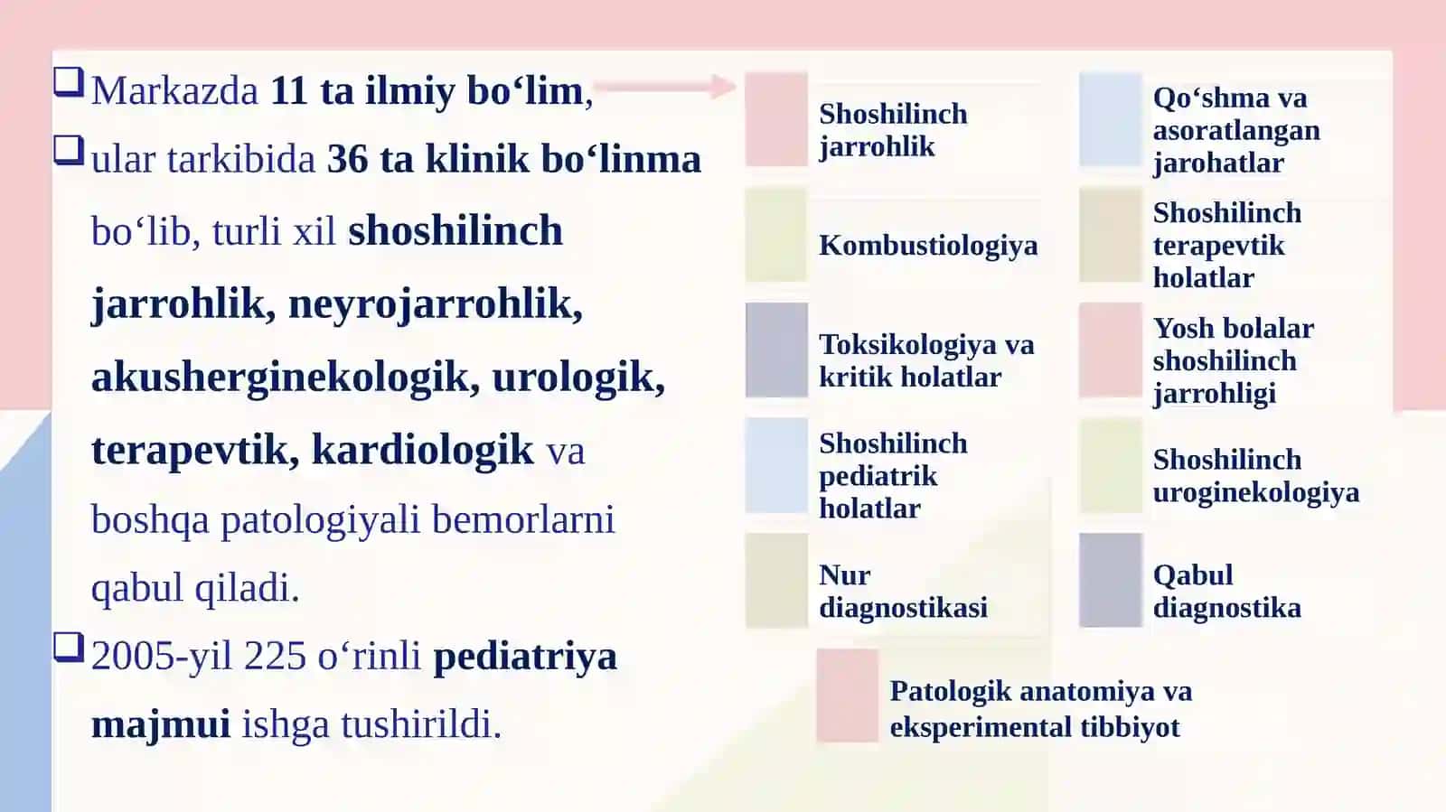 Shoshilinch tibbiy xizmat va ixtisoslashtirilgan markazlar 4