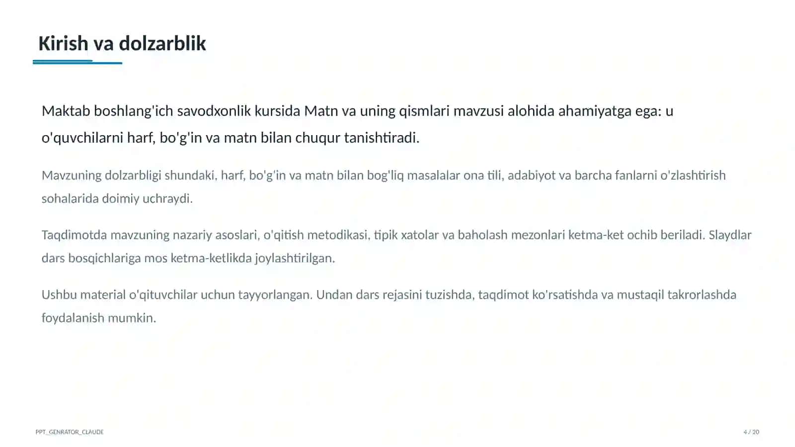 Matn va uning qismlari (3-sinf) 4